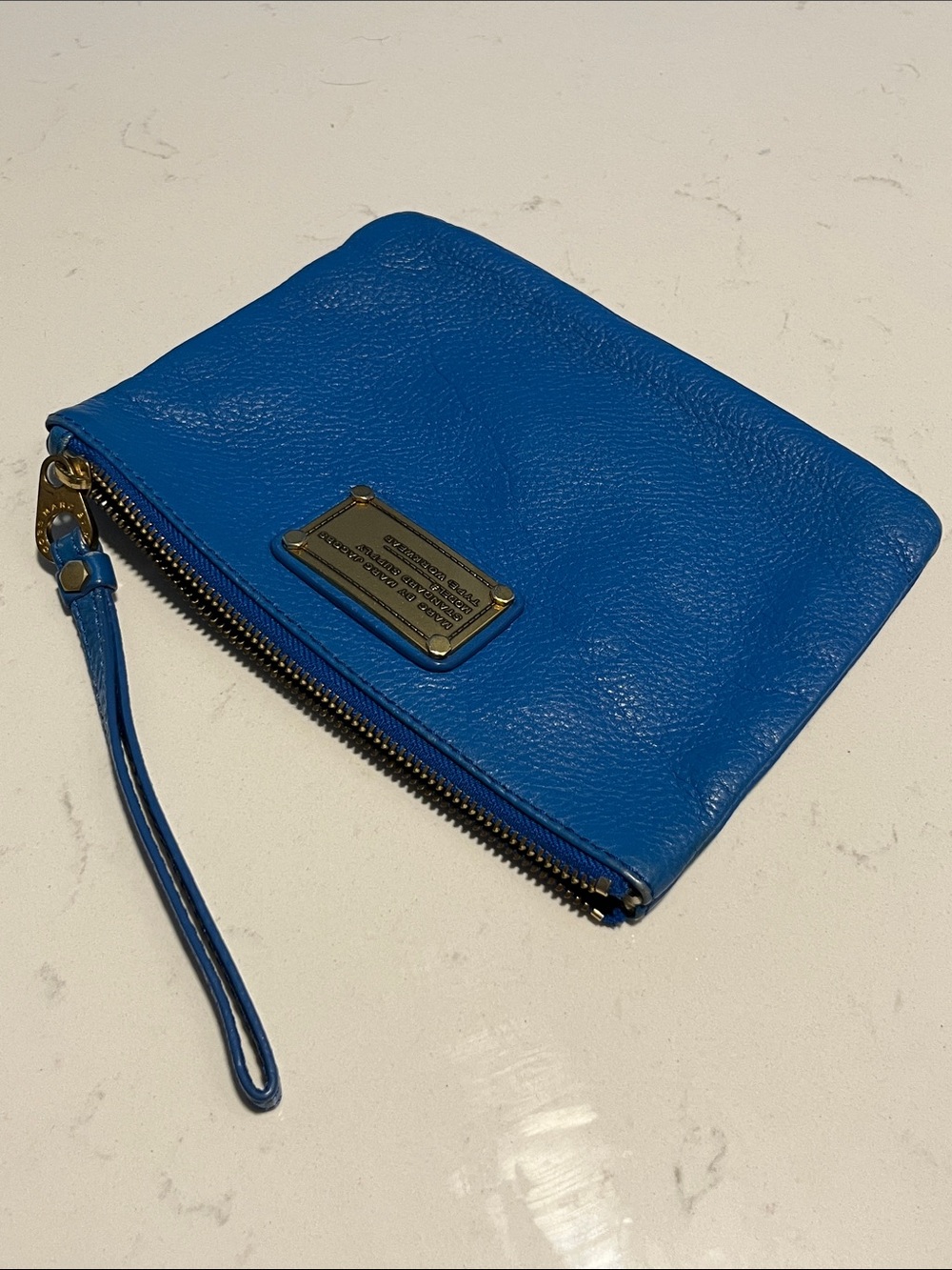 Marc by Marc Jacobs Cobalt Blue Leather Wristlet Clutch